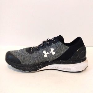 Under Armour Charger Black Gray Fabric Faux Leather Low Top Lace Up Sneakers  11